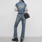 Pias denim cropped shirt