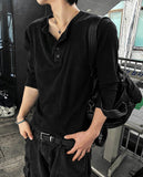 Pigment Henley Neck Knit Long Sleeve