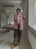 Motsu Loose Fit Checkered Shirt