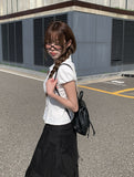 Eva Summer Cap Sleeve Lace Collar Blouse