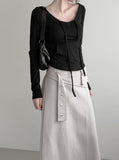 Hoodie Strap V-Neck Tee