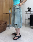 Hike Damaged Bermuda Denim