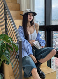 Nor Button Waffle Crop Top (+ With Cup)