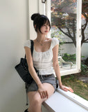 Roen Punching Flower Puff Short Sleeve
