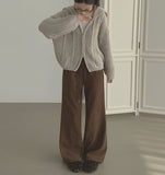 Corduroy Brushed Semi Bootcut Banding Pants