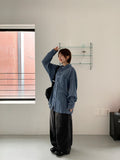 Keshu Summer Washing Denim Wide Pants
