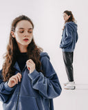 Dust pigment hood zip-up