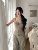 Mobi Ruffle Lace Ribbed Sleeveless