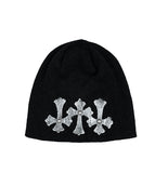 Triple cross rivet beanie