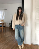 Facey Hood Layered Fur Jacket