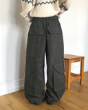 Myor big pocket strap cargo wide long pants
