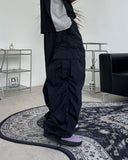 Resa Shirring Nylon Cargo Pants