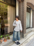 Agel Summer Stripe Round Blouse