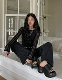 Cross Back Silt See-Through Knit