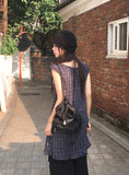 Pena Puff Check Short Sleeve Mini One Piece