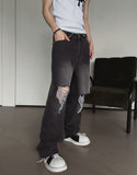 Pio Damaged Washed Denim Pants