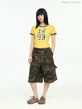 W 1993 Flower Baby Ringer T-shirt
