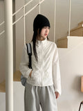[MADE] Shanti Windbreaker Shirring Pleated Crop Long Sleeve Zip-Up