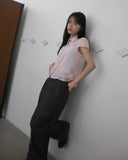 Trang Stripe See-through Short Sleeve Shirt