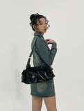 Beto Washing Cut Denim Set Skirt