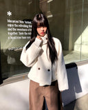 Eamon Boucle Double Two Button High Neck Quilted Short Coat