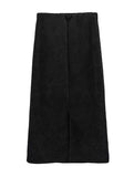 Tet suede slit long skirt