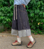[unisex] Hudi Roll-up Raw Denim Bermuda Pants