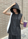 FRILL SHIRT HOOD VEST