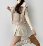 Full Fleece Brushed High Neck Buckle Mustang Vest