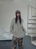 Space Damage Cable Knit
