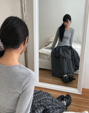 Beon Check Long Skirt