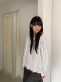 Kentit Stripe Shirring Button Blouse