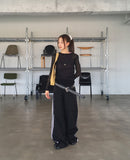 Tashani Two Lines Color Matching Wide Pants