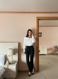 Verna See-Through Big Collar Blouse
