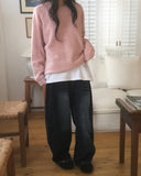 Asean side pintuck snap wide denim pants