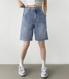 Carpenter Bermuda Knee Length Banding Denim Shorts