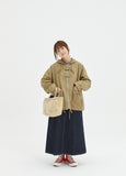 [BAONHAUS] Kuninged ribbon pocket cotton hood jacket