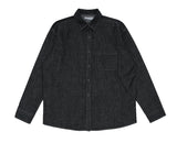 Slub black denim shirt