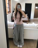 Cord Strap Folding Cargo Training Pants