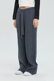 CABLE KNIT WIDE PANTS