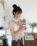 Burun Strap Frill Short Sleeve Blouse
