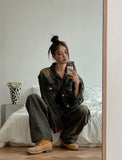 Betty Tin Beige Wide Denim Pants