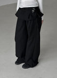 Ruffle Belt Skirt Pants