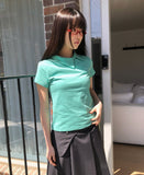 Bartin Pique Unbalanced Point Short Sleeve T-shirt