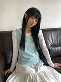 [MADE] Colin Diagonal Button Sleeveless See-Through Layered T-Shirt
