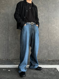 Oil Washed Wide Denim