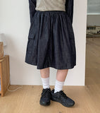 Cocuna Banding Cotton Cargo Midi Skirt