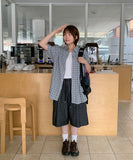 Lupin Summer Seersucker Check Over Short Sleeve Shirt