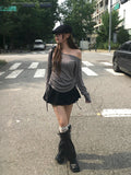 [Skirt Pants] Mendy Button Pleats Mini Skirt