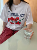 Friendy Tomato Printing Short Sleeve Tee